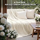 BEDSURE Kuscheldecke Decken für Sofa - Wohndecke, Couchdecke, Überwurf, weiche und warme Fleecedecke, gemütliche Korddecke, Kuscheldecke flauschig, Weiß Creme, 150 x 200 cm