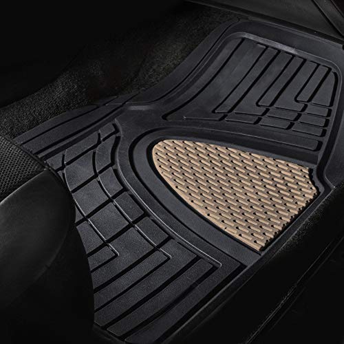 Automotive Floor Mats Beige Universal Fit Heavy Duty Rubber Fits Most Cars, Suvs, And Trucks, Full Set Trim To Fit Fh Group F11311Beige #TOP2