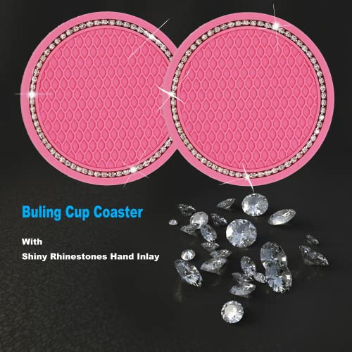 Shengyawauto Car Interior Accessories Cup Holder,Anti Slip Cup Mat Insert For All Brands Of Cars 2 Packs,2.75 Inch Bling Cup Watermelon Red #TOP3