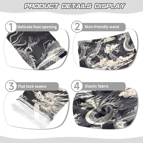 Chinese Dragons and Clouds Girls Leggings Kids Yoga Pants Dance Active Tights 4T3