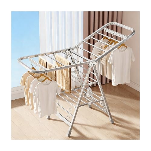Tendedero plegable con altura ajustable y diseño de triple capa para ropa, edredones, zapatos y bolsas