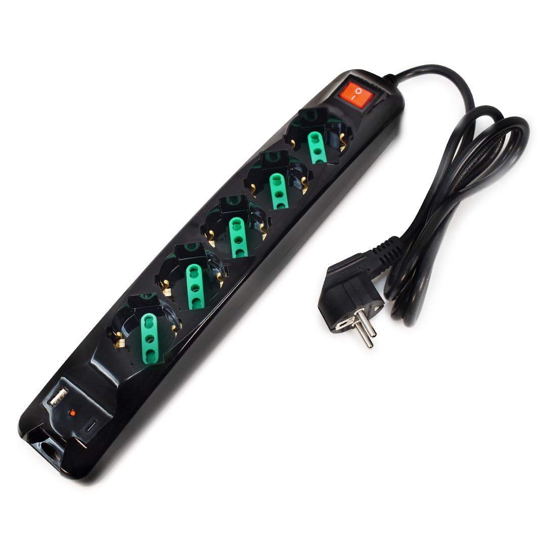 MULTIPRESA USB SCHUKO 5 USCITE