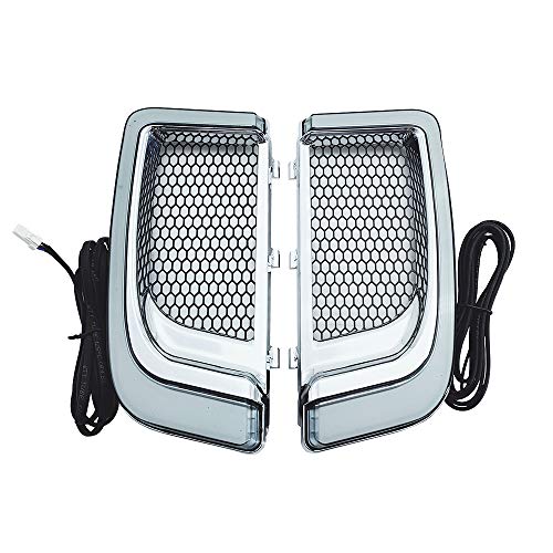 Harley LED Light Signal Fairing Lower Grills Lighting Accessories for Motorcycle Touring Models 2014-2020 (Chrome Design)