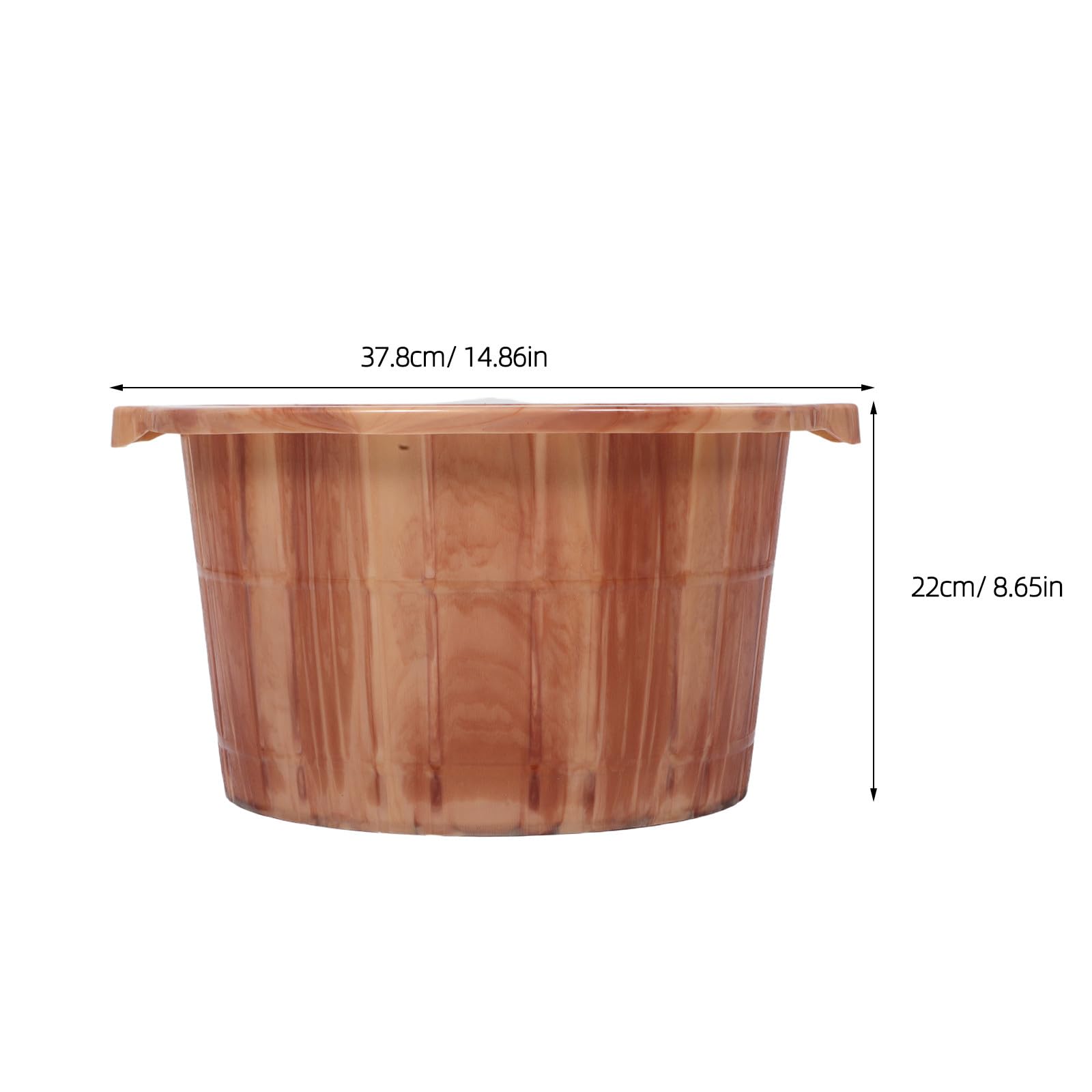 Gatuida Fußbadewanne Holzoptik 22cm Hoch Multifunktionaler Fußbadeeimer mit Massagepunkten für Spa Fußpflege zu Hause und Büro