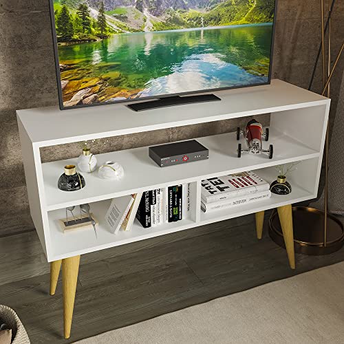 Rack Para Tv com 3 nichos Chile Branco - Moveise