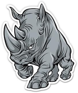 Rhino - 3" Vinyl Sticker - for Car Laptop Water Bottle Phone - Waterproof Decal