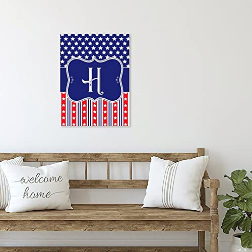 Panneau bois monogramme H pour decoration murale rustique - 6