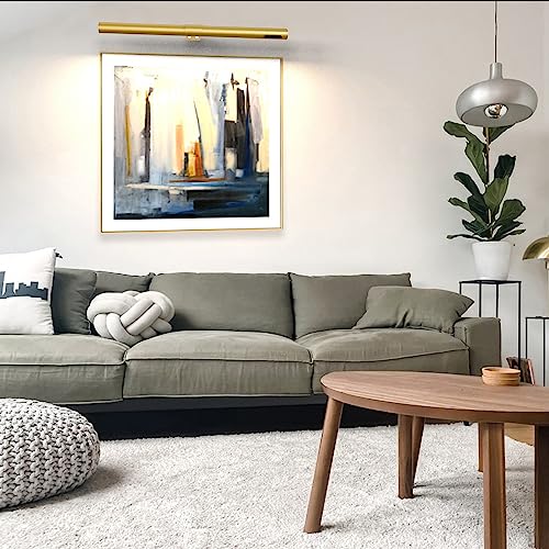 Eayoyae 19.7Inch Battery Operated Wireless Picture Light，Remote Control Painting Display Lights, Rechargeable Wall Lights With Three Modes And Power Display For Art Frame（Gold #TOP3