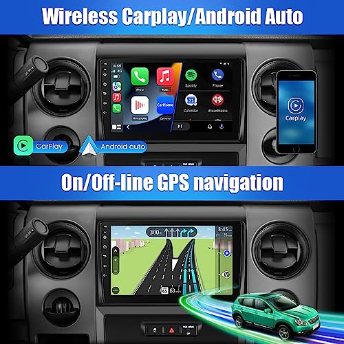 Image of Android 13 Car Radio Stereo for Ford F150 F-150 2009 2010 2011 2012, 9 inch Touch Screen 2G+32G Head Unit with Carplay /Android Auto SWC GPS WiFi Bluetooth FM RDS DSP Free Backup Camer
