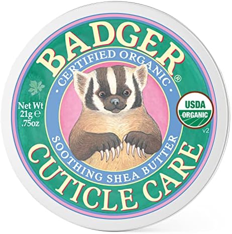Badger Organic Cuticle Care Balm - Natural Nail Care Cream with Shea Butter, Vitamin-Rich Seabuckthorn Extract Helps Strengthen, Soothe & Restore Dry & Splitting Cuticles – Light Citrus Scent - .75oz