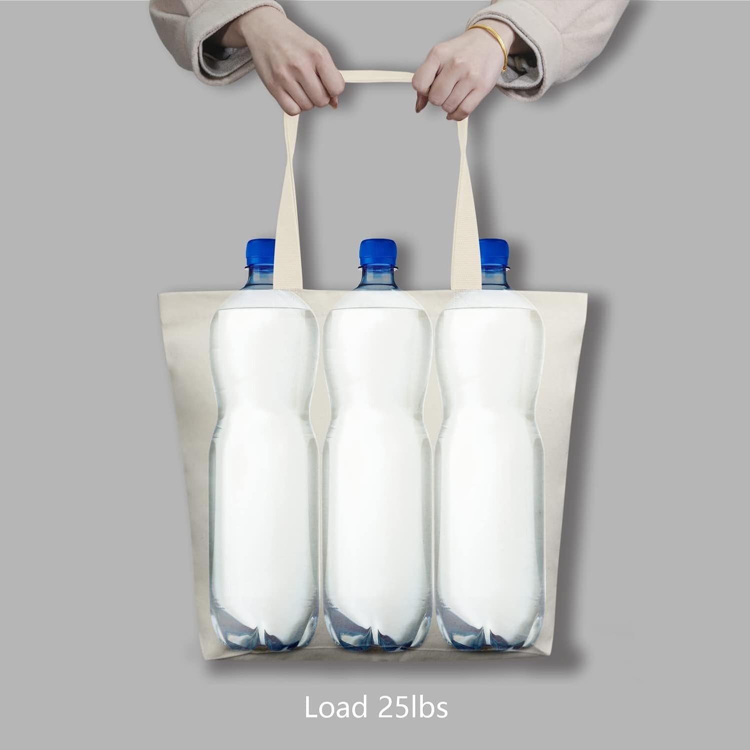 TOPDesign 2-Pack Canvas Tote Bags with Magnetic Snap, Reusable Grocery Shopping Bags, DIY Your Creative Designs - Image 6