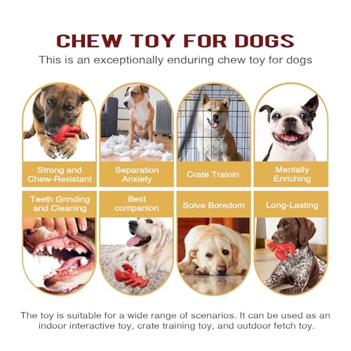 LiuMelinda Dog Chew Toys for Aggressive-Chewers - Indestructible Dog Toy for Aggressive Chewer,Tough Chew Toys for Dogs (Nylon Red-Lobster)