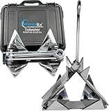 WAVESRX 12lb TriAnchor - Stainless Steel Folding Anchor for Boats & Pontoons | Effortless Anchoring Using Patent Pending Design | Sets Faster & Holds Better Than Plow Fluke