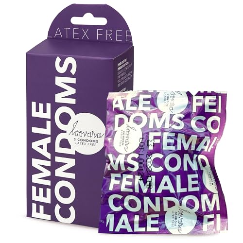 Loovara Frauen Kondome latexfrei 3 Stück - Female Condoms Latex Free - 3 Präservative, Medizinprodukt, hypoallergen, extra dünn, robust, wiederstandsfähiger als Latex, geruchslos