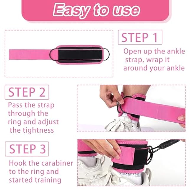Ankle Resistance Bands with Cuffs Resistance Bands for Workouts, Hip Workout Equipment,Exercise Loops for Kickback Hip Fitness Training Cable Kick Back Ankle Straps and Glute Workout Equipment.