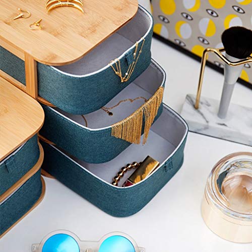 Hemfv Desktop Storage Box Oxford Cloth Drawer Multi-Layer Cosmetics Finishing Box Creative Office Jewelry Box #TOP3