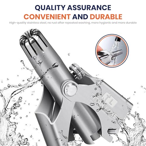 Image of Stainless Steel Manual Nose Hair Trimmer for Men and Women | Manual Nose and Ear Hair Trimmer | Nose Clippers, 360 Rotating Hair Trimmers | Washable Nosehair Remover - Pack of 3