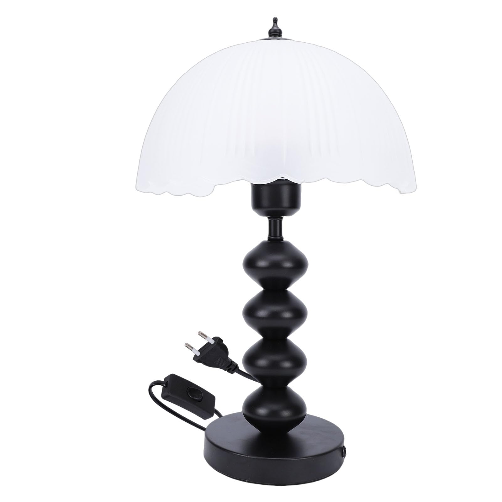 Lampada da Scrivania Vintage Lampada da Comodino Touch a LED Dimmerabile Stile retrò per Camera da Letto Soggiorno Ferro e Vetro Smerigliato 38x24,5x12 Cm (Spina europea)