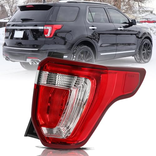 Image of Aosky LED Tail Light Assembly Compatible with 2016-2019 Ford Exlporer Police Interceptor Rear Taillight Brake Signal Lamp with Bulbs RH (Right Passenger Side)