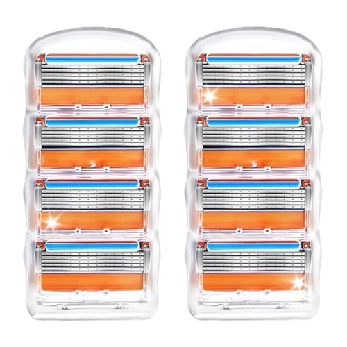 Txdzking ジレット対応 フュージョン/プログライド 替刃 互換品 マニュアルカミソリ 5枚刃 髭剃り ひげそり 8個入り 交換用カートリッジ