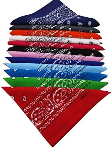 triumphal 100% Cotton bandanas/scarves for Men & Women Paisley printed 12pcs