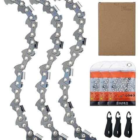 Lot de 3 Chaînes de Tronçonneuse Qiaomiao 25 cm Cover