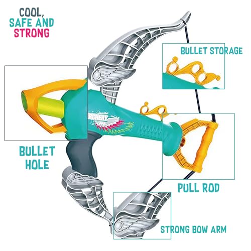 Kidow Toys Archery Playset: Bow And Arrow Kit For Boys 3-8 Years | Indoor & Outdoor | Top 5 Year Old Boy Gifts Idea Archery Set Kids And Foam Blaster Nerf Bow And Arrow Sets - Image 4