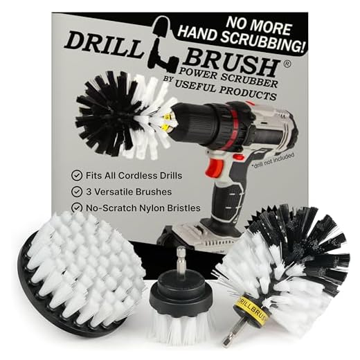 Drillbrush 3 Piece Drill Brush Cleaning Tool Attachment Kit for Cleaning Furniture, Carpet, Chairs, Shower Door Glass – Drill Brush Wheel Cleaner Kit by Drill Brush Power Scrubber by Useful Products