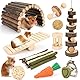 Hamsterspielzeug, Meerschweinchen, Spielzeug, Hamsterrad, Hamsterkäfig, Zubehör, Kleintiere, Backenzahn, Kauspielzeug für Chinchillas, Rennmäuse, Hasen, Versteck (12 verschiedene Kauspielzeuge)