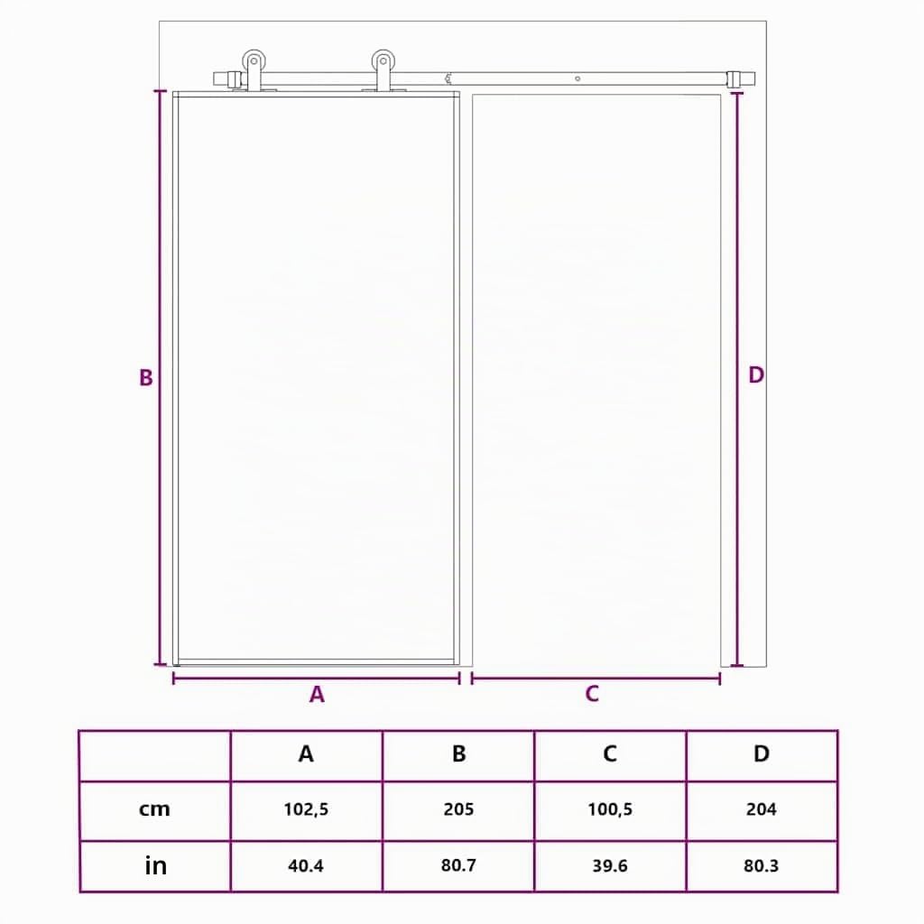 Puerta corredera ESG Vidrio y Aluminio Blanca 102,5x205 cm Puerta Corredera de Cristal para Baño Salón Sala de Estar Cocina Blanco Esmerilado