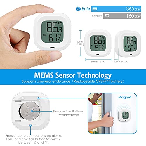 Bluetooth Thermometer Hygrometer von Brifit für Innenräume