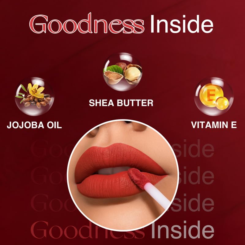 Image of Nourish Mantra's Berry Dhamaka Lipstick (3.5ml) / Creamy Matte Liquid Lipstick with SPF /Water Proof /Smudge Proof /Transfer Proof /Long Lasting /Suits All Skin Tones (Pack of 2)
