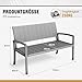 Amopatio Gartenbank Wetterfest, Polyrattan Sitzbank UV-beständig, Gartenmöbel Terrassenbank mit Rückenlehne bis 320kg für 2 Personen Garten, Balkon, Terrasse, 122x60x87cm, Grey