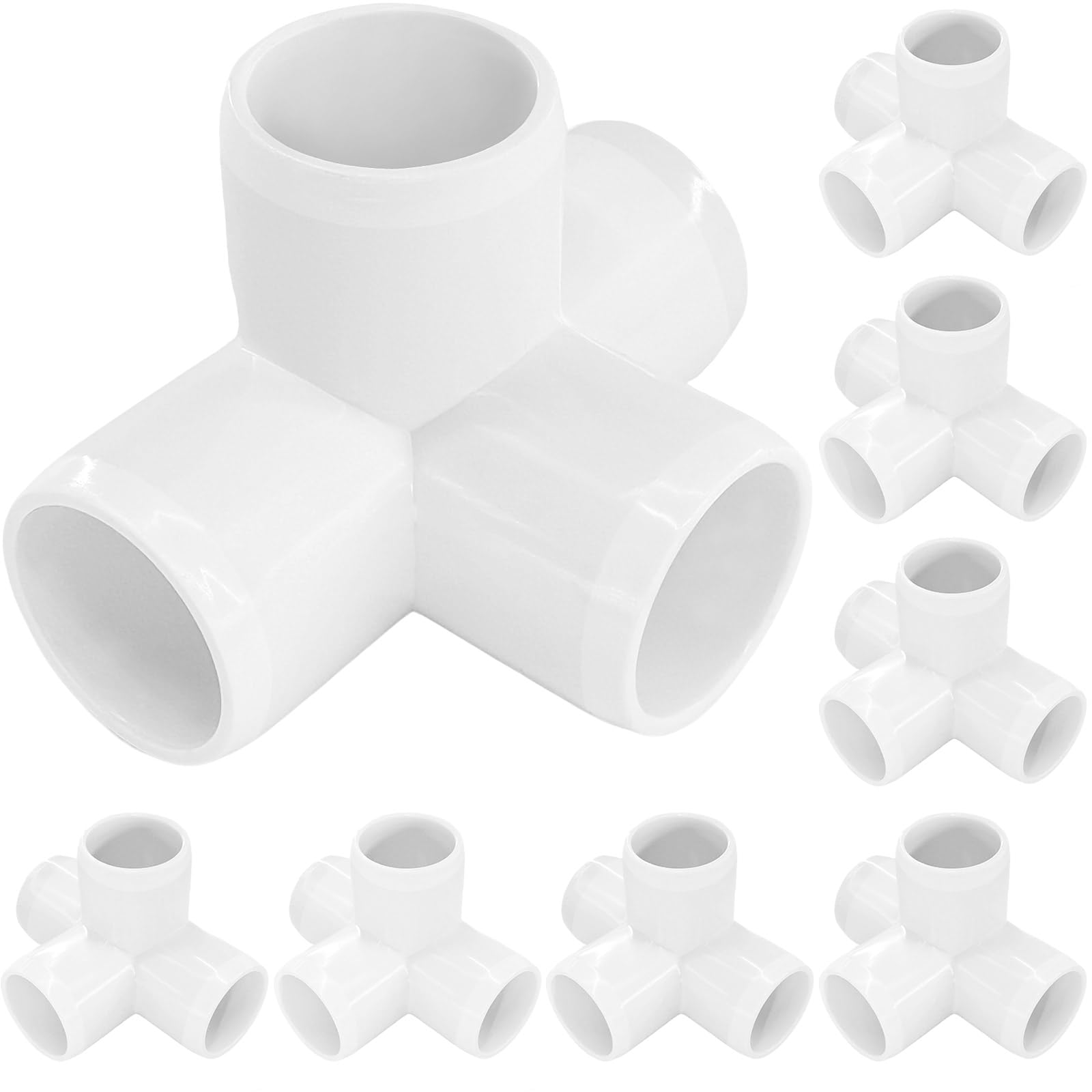 4 Way 3/4-Inch Tee Elbow PVC Pipe Fitting Build Heavy Duty Greenhouse Frame Furniture Connectors Tent Connection (Pack of 8)