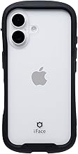 [Amazon.co.jp Limited] iFace Reflection iPhone 16 Case Clear Tempered Glass (Black) [Eco PKG] [iPhone16 Case iPhone 16 Cover Smartphone Case Transparent Shockproof Strap Hole Included Clear Case]