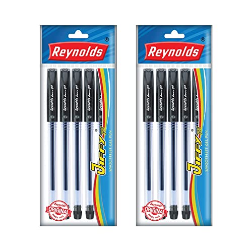 Image of Reynolds Jiffy 0.5mm Needle Point Gel Pens CT 5 Black Pack of 25