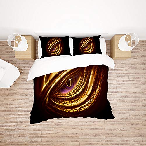 Parure de lit microfibre douce anti-plis avec housse dragon