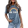 Rainbow-Shirt-Women-Pride-Shirt-Rainbow-Graphic-Tees-Shirts-Letter-Print-Casual-Short-Sleeve-Tops Rainbow Shirt Women Pride Shirt Rainbow Graphic Tees Shirts Letter Print Casual Short Sleeve Tops