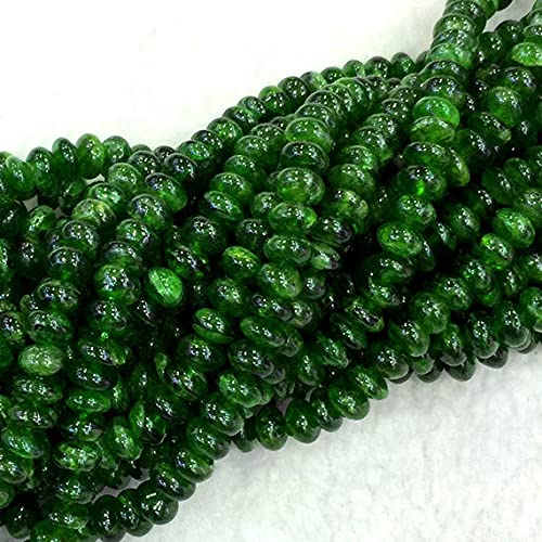 Diopside vert chrome perles rondelles 3x6mm pour création de bijoux