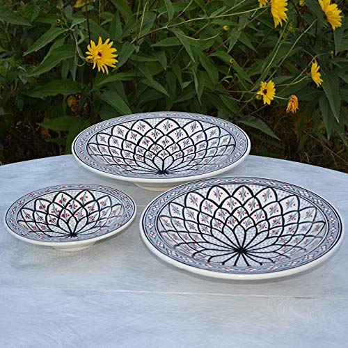 Lot De 6 Grandes Assiettes Creuses Tebsi Bakir Turquoise - D 27 Cm