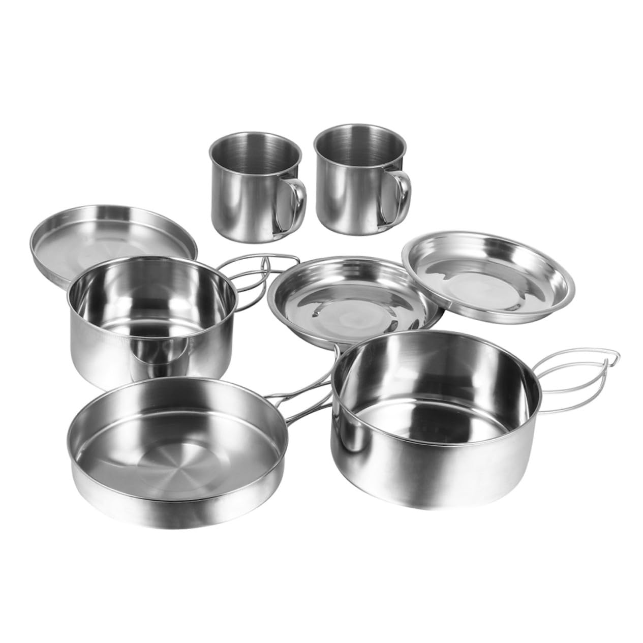 Tragbares Camping Kochset 8 Stück Aus Edelstahl Mit Tasche Outdoor Kochgeschirr Für Picknick Wandern Und Grillen