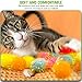 Shizhoo 30 Pieces 1.6 inches Sparkle Pom Pom Balls for Cat - Interactive Glitter Balls, Multicolor, Best as Kitten Play Toys