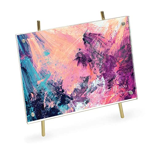 Isaac Jacobs 4X6 Gold Magnetic Acrylic Metal Easel Frame (4X6 Horizontal) (Gold) #TOP3