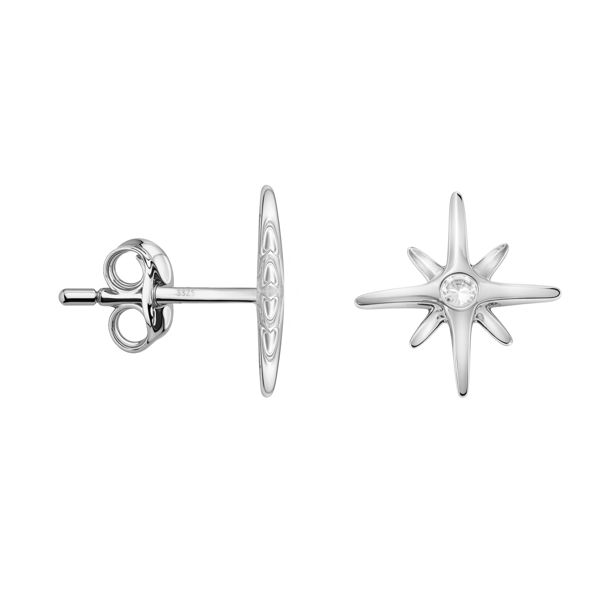SOFIA MILANI - Orecchini da Donna in Argento 925 - con Pietra Zircone - Orecchino a Perno a Cuore - E1562