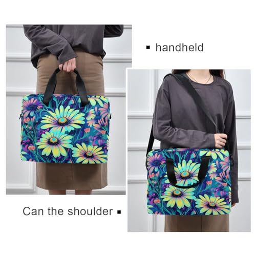 Maletín bandolera floral para laptop 13-16 in miniatura 6