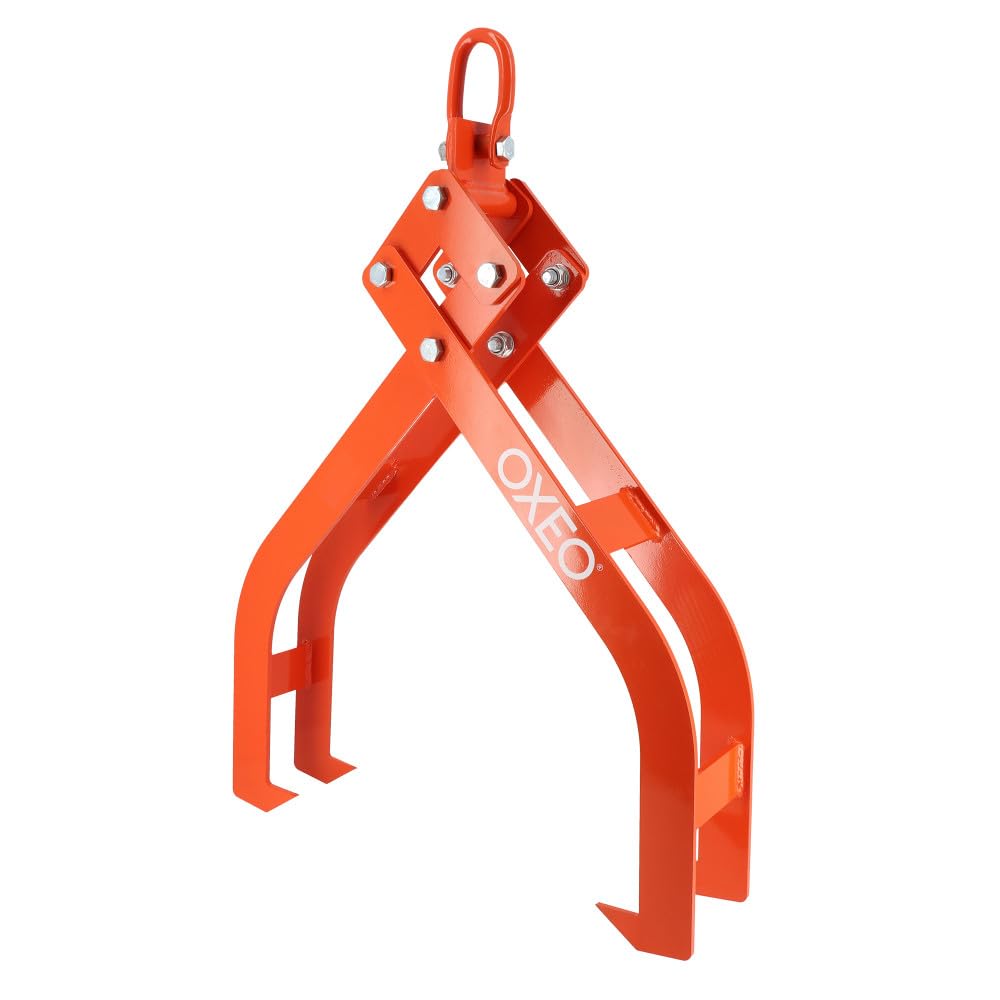 Oxeo Pince forestière Double capacité 1500 kg - pour Troncs Max 100cm - Pince de Levage 4 mandrins de Serrage - Force 1,5 tonnes
