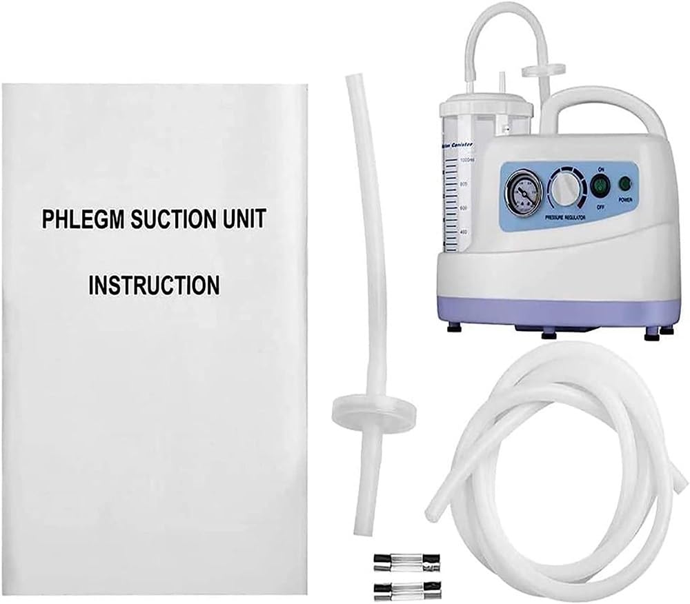 Aspirazione Automatica della flemma, Macchina per l'aspirazione della secrezione di muco, Contenitore di aspirazione da 1000 ml Casa Medica per Anziani per Bambini Serraggio Automatico Portatile