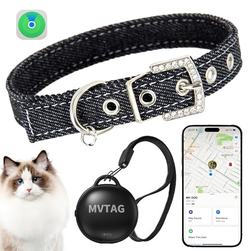 Collar GPS Gatos, Resistente al Agua IP67, Sin Cuota de Suscripción, Tamaño Ajustable para Gatos de Todos los Tamaños, Solo Compatible con iOS