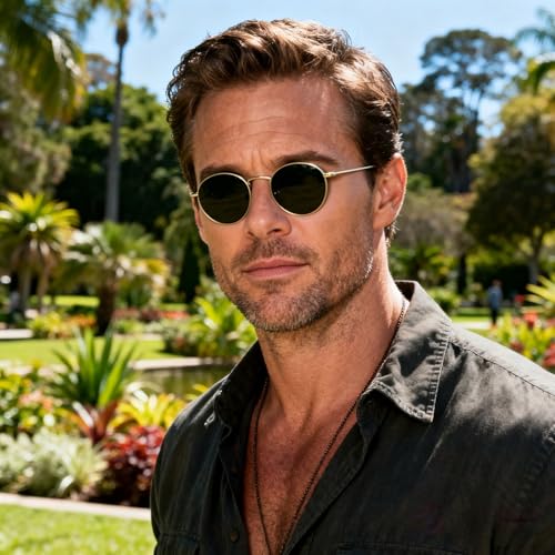 Small Round Polarized/Glass Sunglasses for Women Men Classic Vintage Retro Shades UV4002