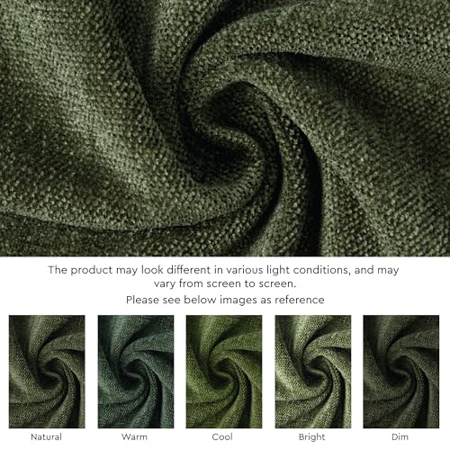 Image of Encasa XO Dining Table Runner for 4 to 6 Seater | 28x150 cm | Moss Green | Chenille Fabric | Machine Washable